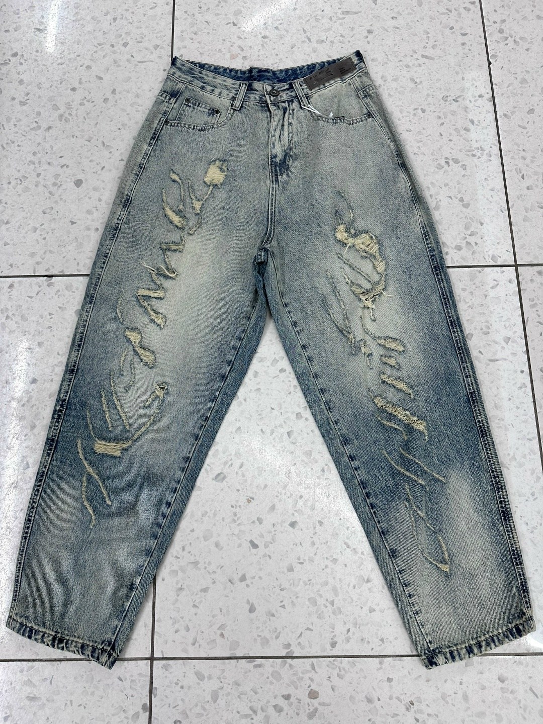 потертые синие рваные джинсы большого размера для мужчин,джинсы мужские широкие,джинсы мужские рваные,мужские джинсы,модные мужские джинсы