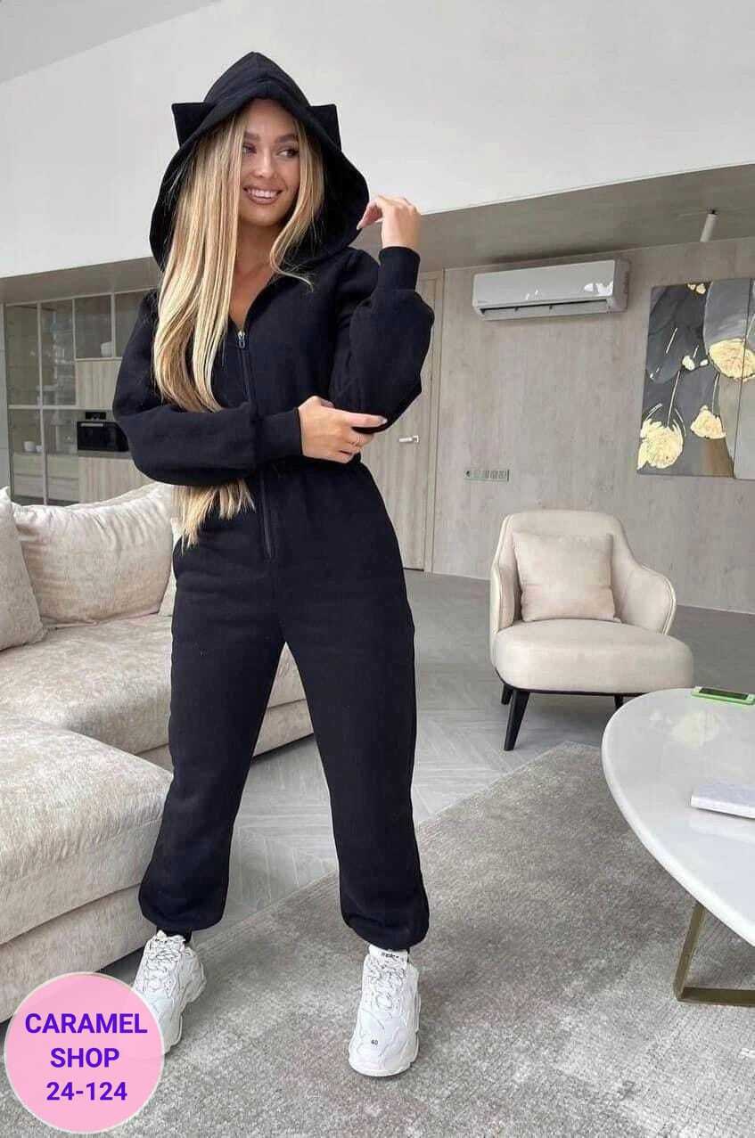 комбинезон ,комбинезон женский на флисе,комбинезон на флисе,теплый комбинезон на флисе,женский комбинезон черный