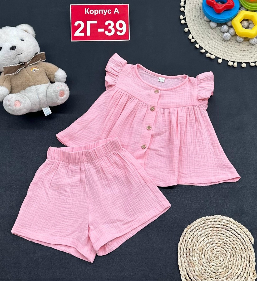летний костюм для девочек,одежда для девочки,комплект одежды девочке,костюм для девочек,костюм из муслина с шортами летний lmdy 419651291