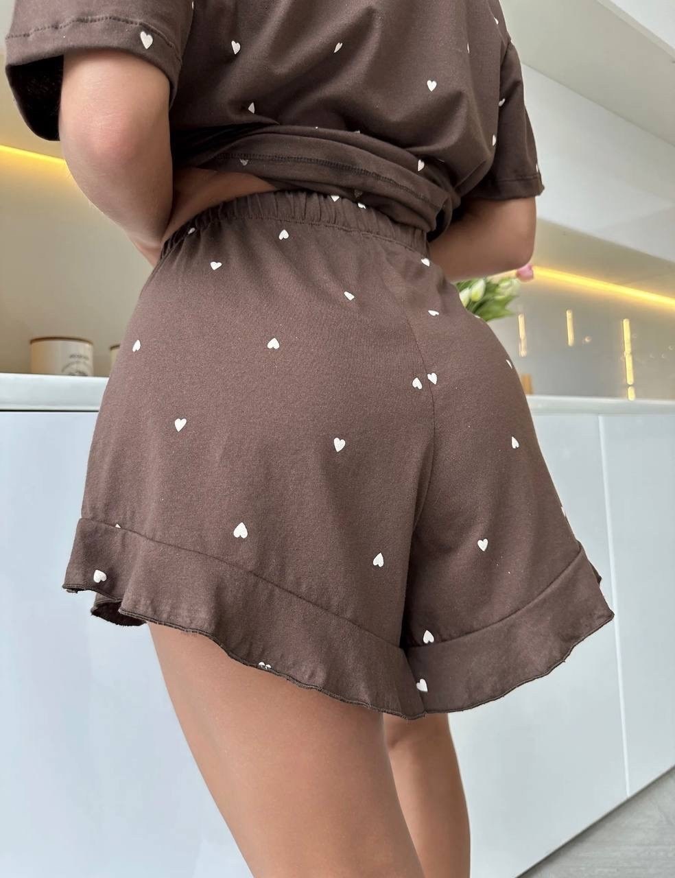 женская пижама с шортами,пижама с шортами и футболкой трикотажная demonic leon 388281932,пижама женская,стильная пижама,пижама