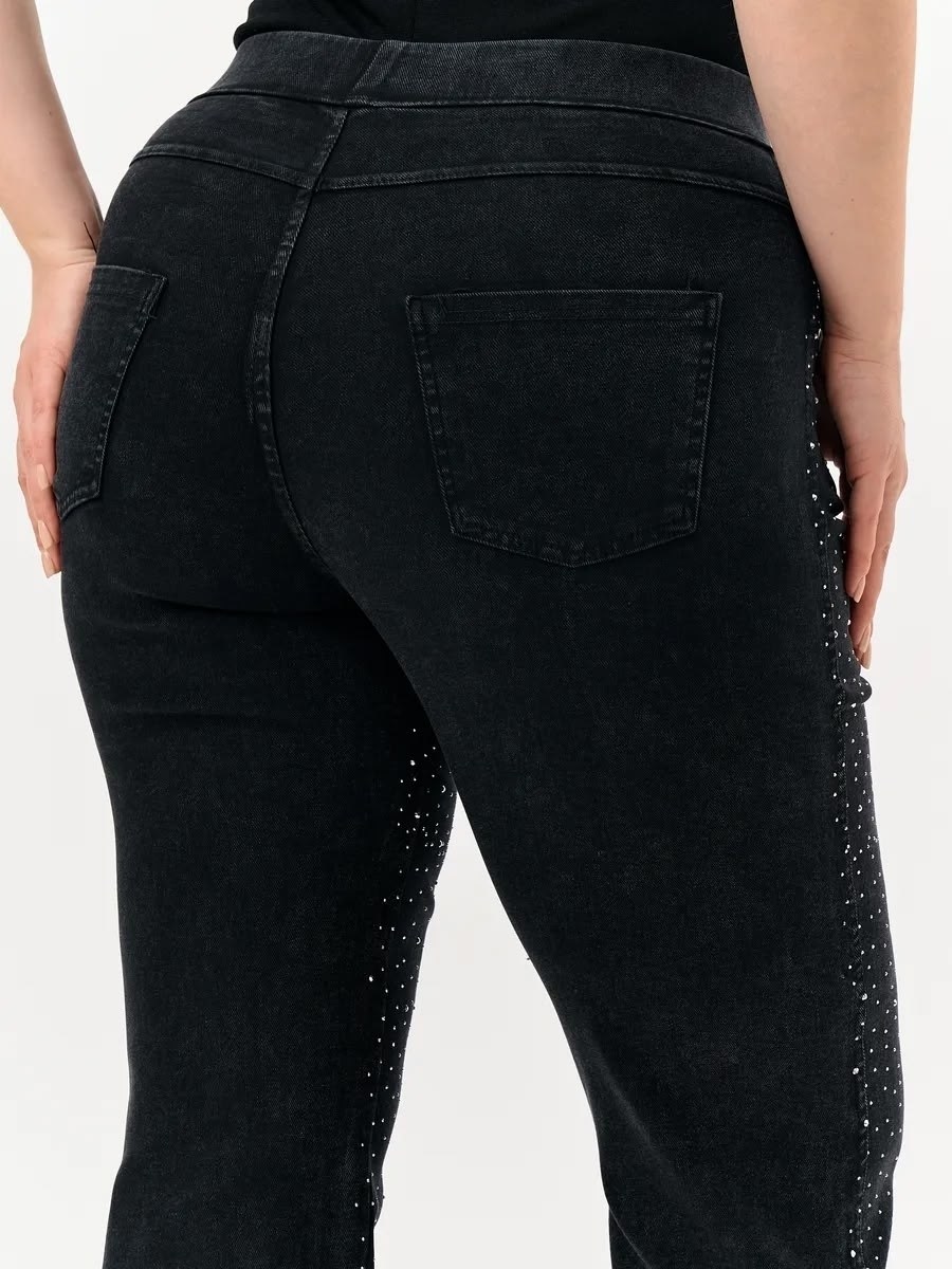 джинсы клеш со стразами h&a collection,брюки широкие с пайетками yours curve черный,женские джинсы прямые со стразами стрейч y2k lolo blues,джинсы со стразами,брюки классические