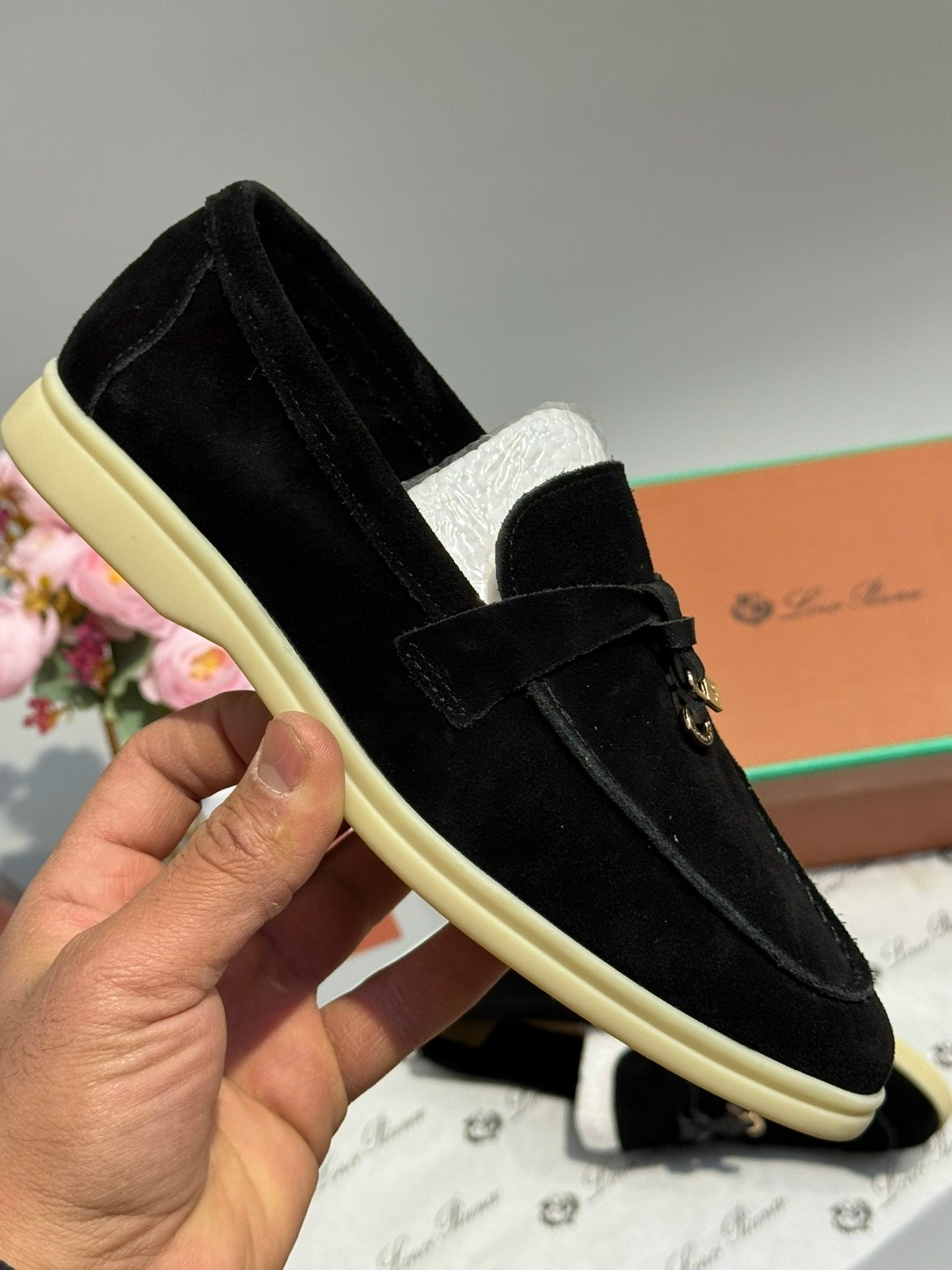 лоферы женские loro piana,замшевые женские лоферы loro piana черные,,лоферы натуральная замша loro piana,лоферы loro piana