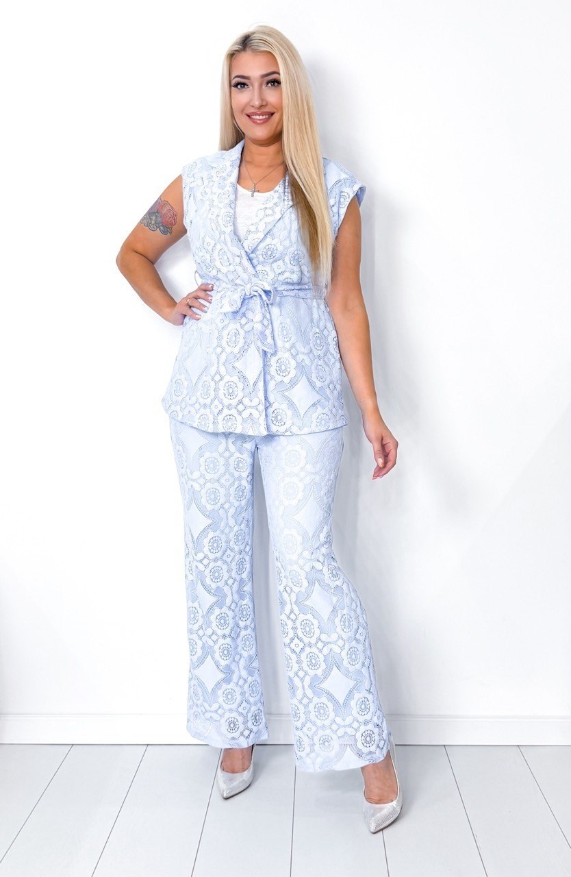 костюм двойка гипюр,костюм кружевной жилет и брюки emberens 303769210,гипюровый костюм,гипюровые брюки,кружевные брюки