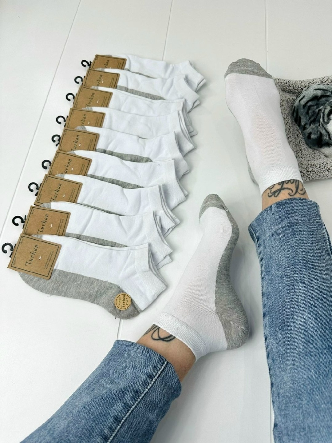 носки короткие набор белые,носки комплект,носки turkan укороченные,носки хлопковые набор,носки короткие набор 5 пар
