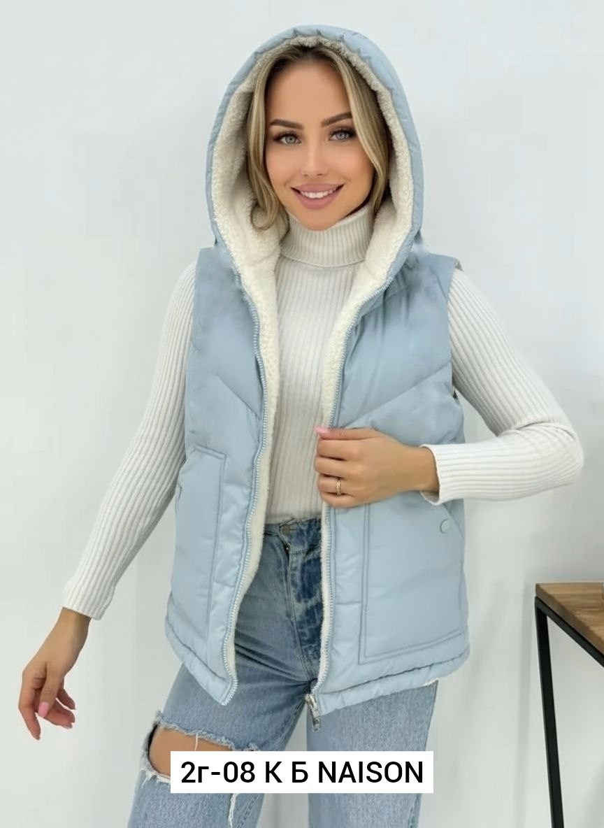 жилетка женская,жилет,женский жилет,жилет с капюшоном,жилетка двухсторонняя