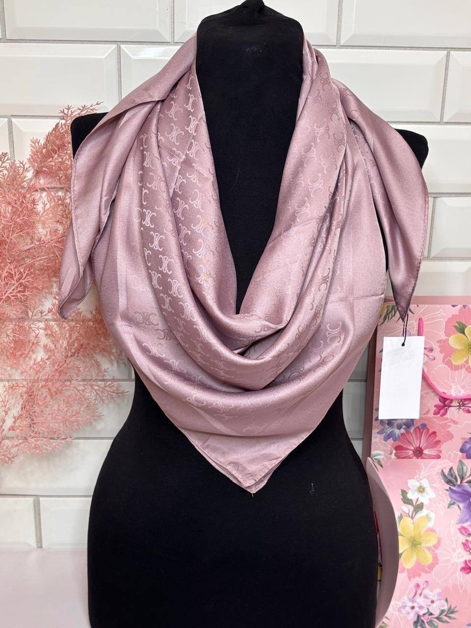 платок женский однотонный (100*100 см.) арт. 1362061,платок женский,платок шелковый женский,шелковый платок,платок женский однотонный