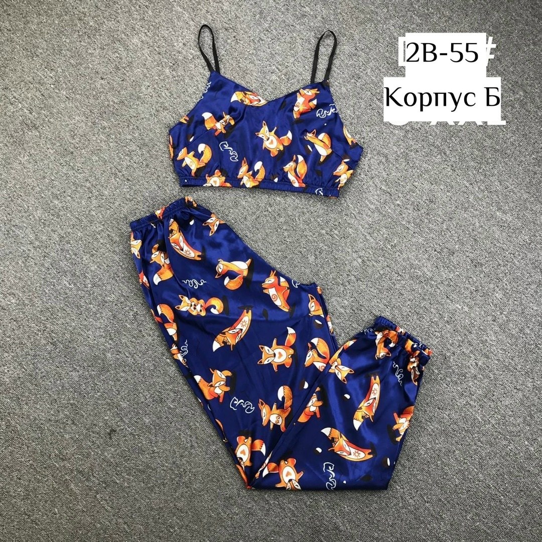 атласная пижама с лисами,пижама с лисичками,пижама женская,пижама комплект,пижама женская шелковая