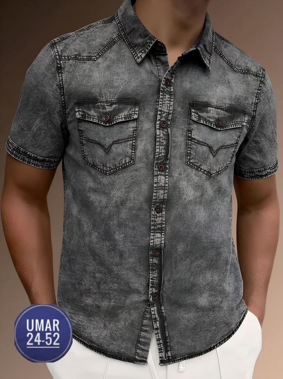 рубашка джинсовая мужская,рубашка джинса,рубашка мужская джинсовая с коротким рукавом,повседневная рубашка,джинсовая рубашка