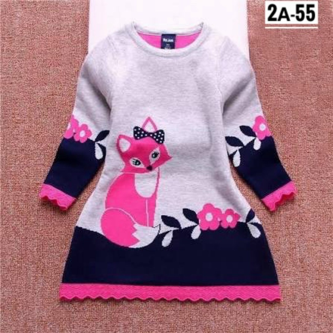 теплое платье для девочки,платье для девочки тёплое с лисичкой, с лисой,платье теплое детское,бренд детской одежды с лисичкой