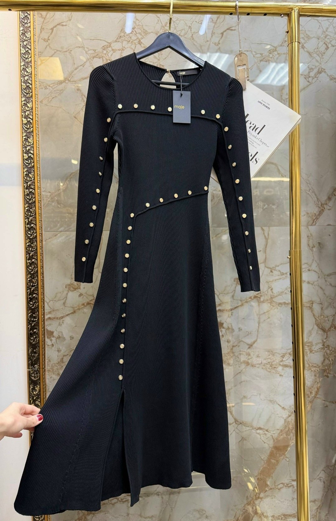 черное трикотажное платье maje,женское черное трикотажное платье maje,трикотажное платье,платье,черное трикотажное платье maje sportle