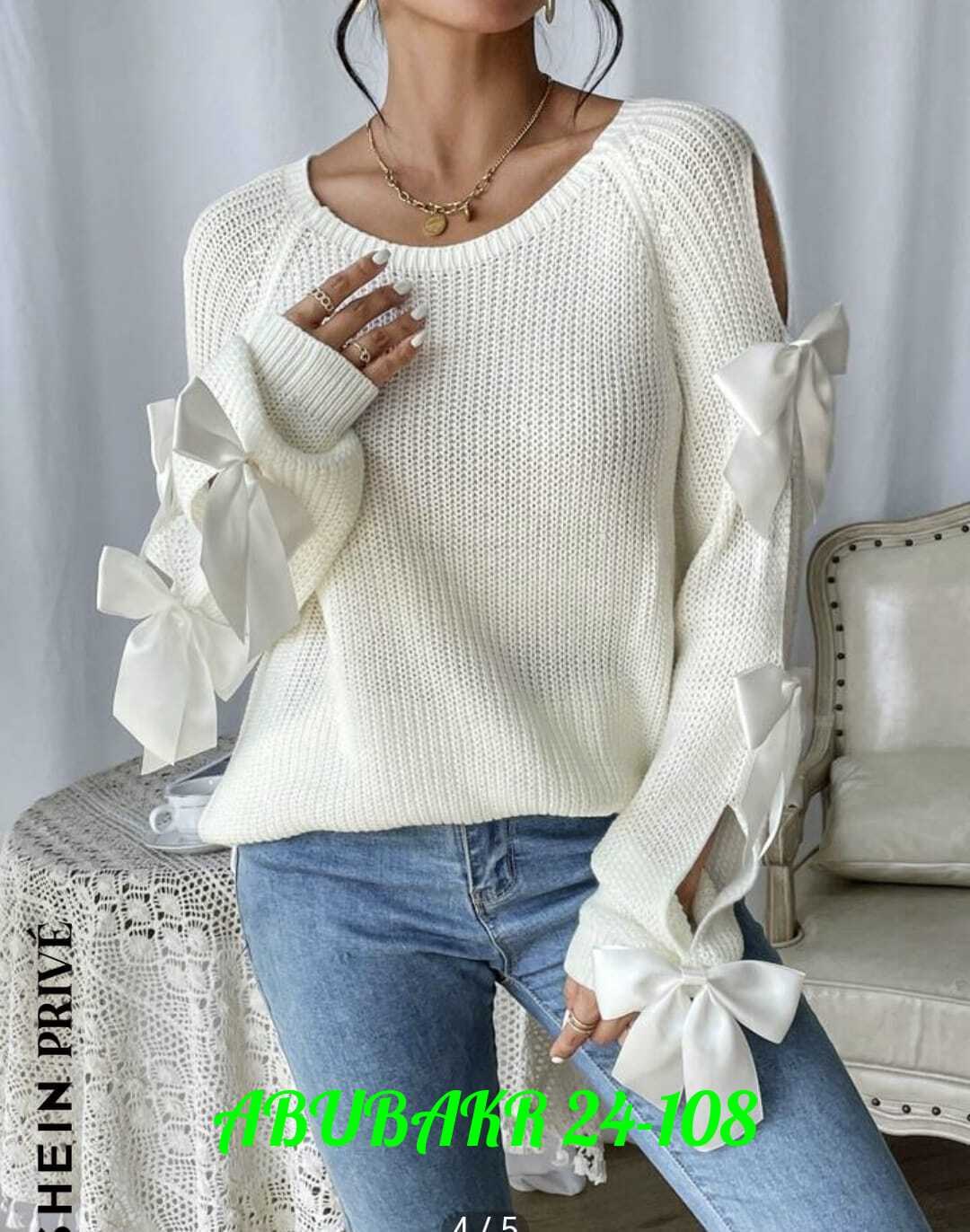 женская кофта,свитер с бантом,модный вязаный свитер с бантом и рукавами реглан,блузка ткань лапша,кофта с бантом
