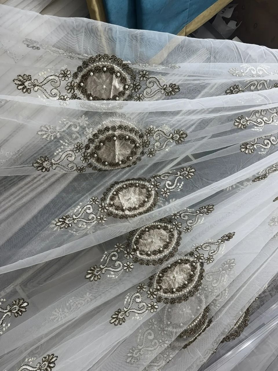 шторы, тюль люкс, бархат вышивка «франческа,шторы тюль люкс бархат вышивка "франческа" 290 см,тюль с вышивкой,турецкая тюль с вышивкой,тюль сетка с вышивкой в