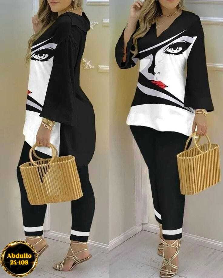 повседневный женский костюм,женский брючный костюм с принтом,женский костюм двойка,элегантные женские комплекты,женские костюмы