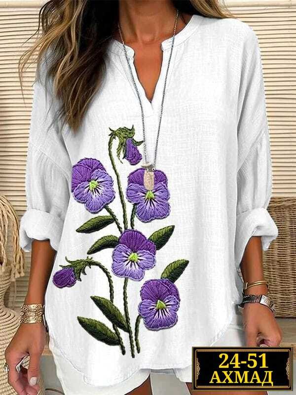 рубашка женская,женская рубашка из хлопка и льна,женская кофта фиолетовая,блузка женская,туника блузка