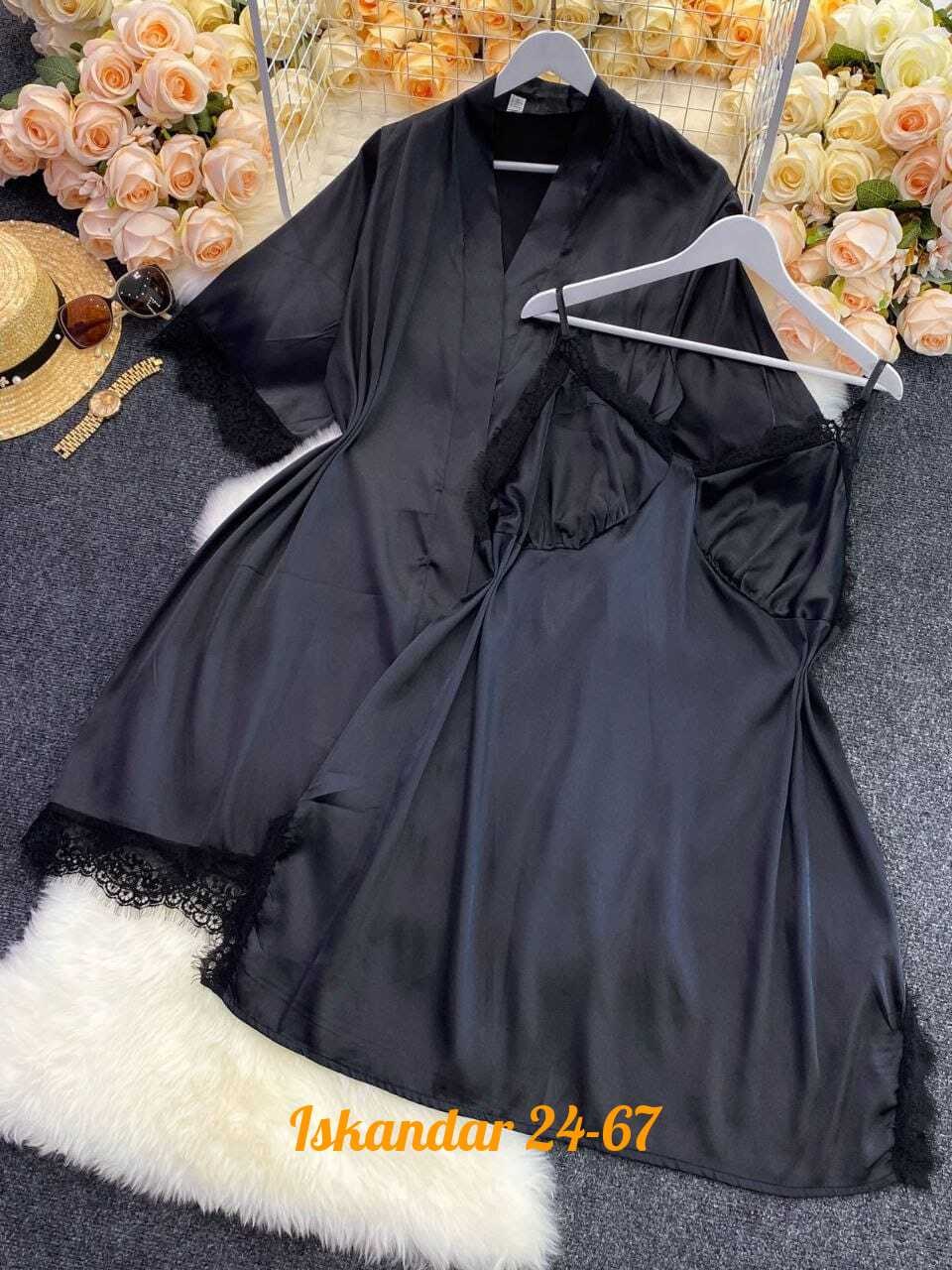 пеньюар женский,комплект с пеньюаром,комплект ночная сорочка с халатом,пеньюар,шелковый комплект с кружевом пеньюар и халат батал 48-62 р-ры