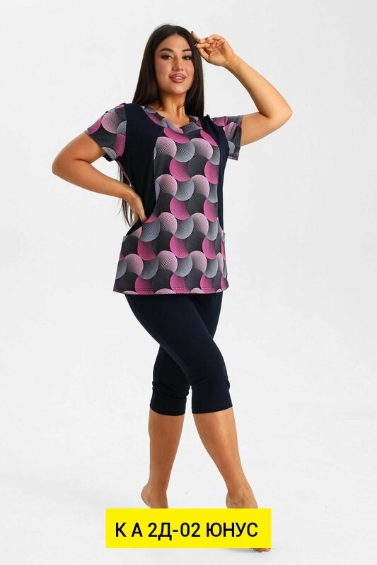 пижама женская,костюм с бриджами кулирка 2777,костюм домашний женский большого размера,пижама женская с бриджами ларита текстиль,костюм с бриджами женский