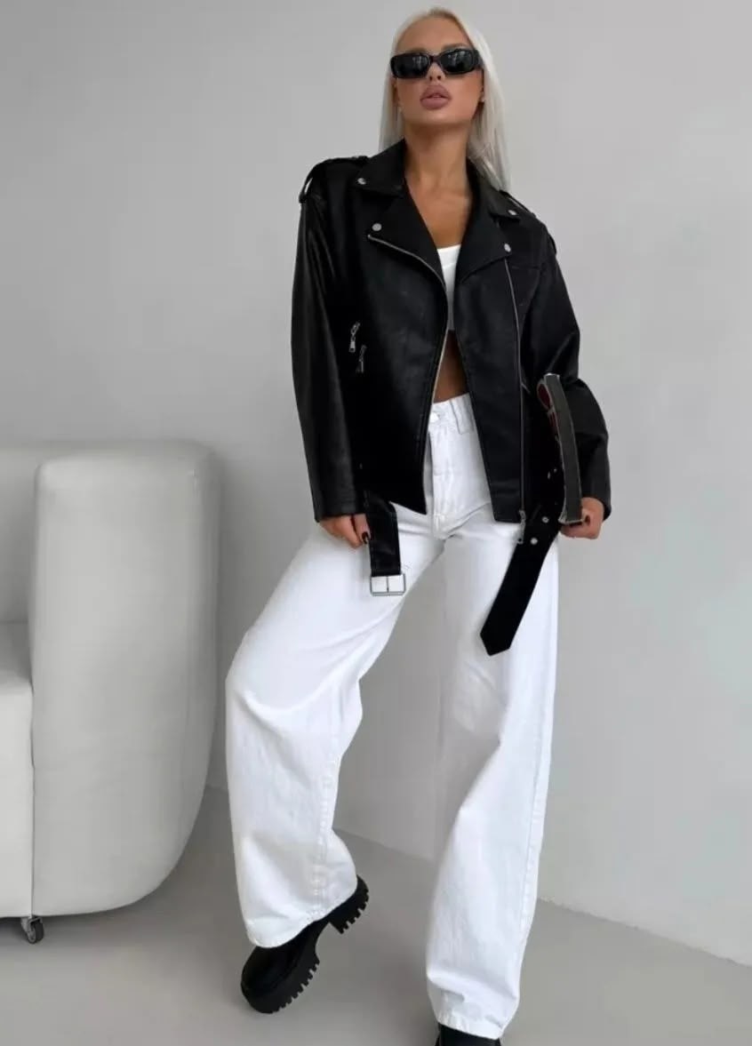 куртка косуха женская из экокожи оверсайз арт. 10592379,куртка косуха женская из экокожи оверсайз,косуха женская куртка кожаная oversize,косуха куртка женская кожаная оверсайз,куртка эко кожа