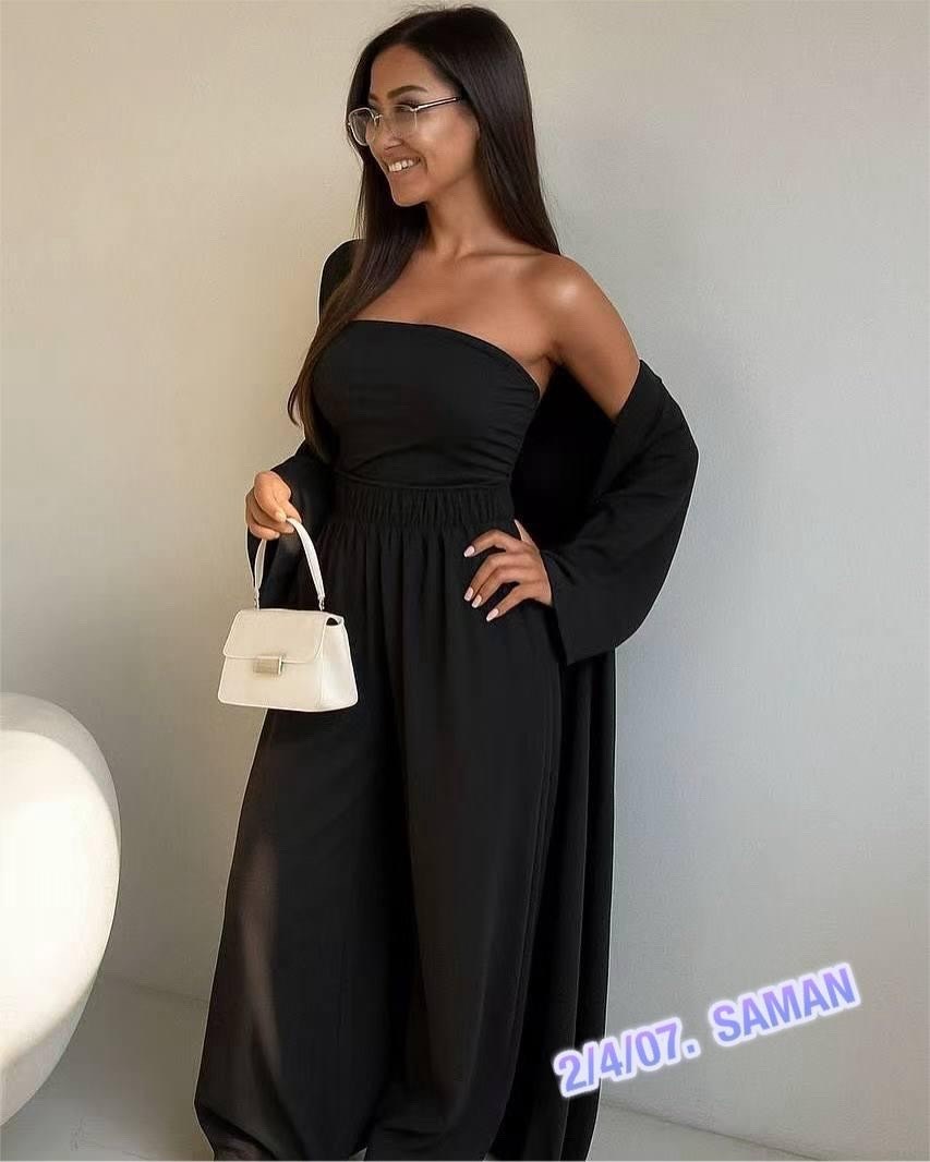 костюм женский тройка,женские костюмы,комплект с топом,костюм летний с брюками палаццо,топом и кардиган макси diamond daze,костюм летний с брюками палаццо