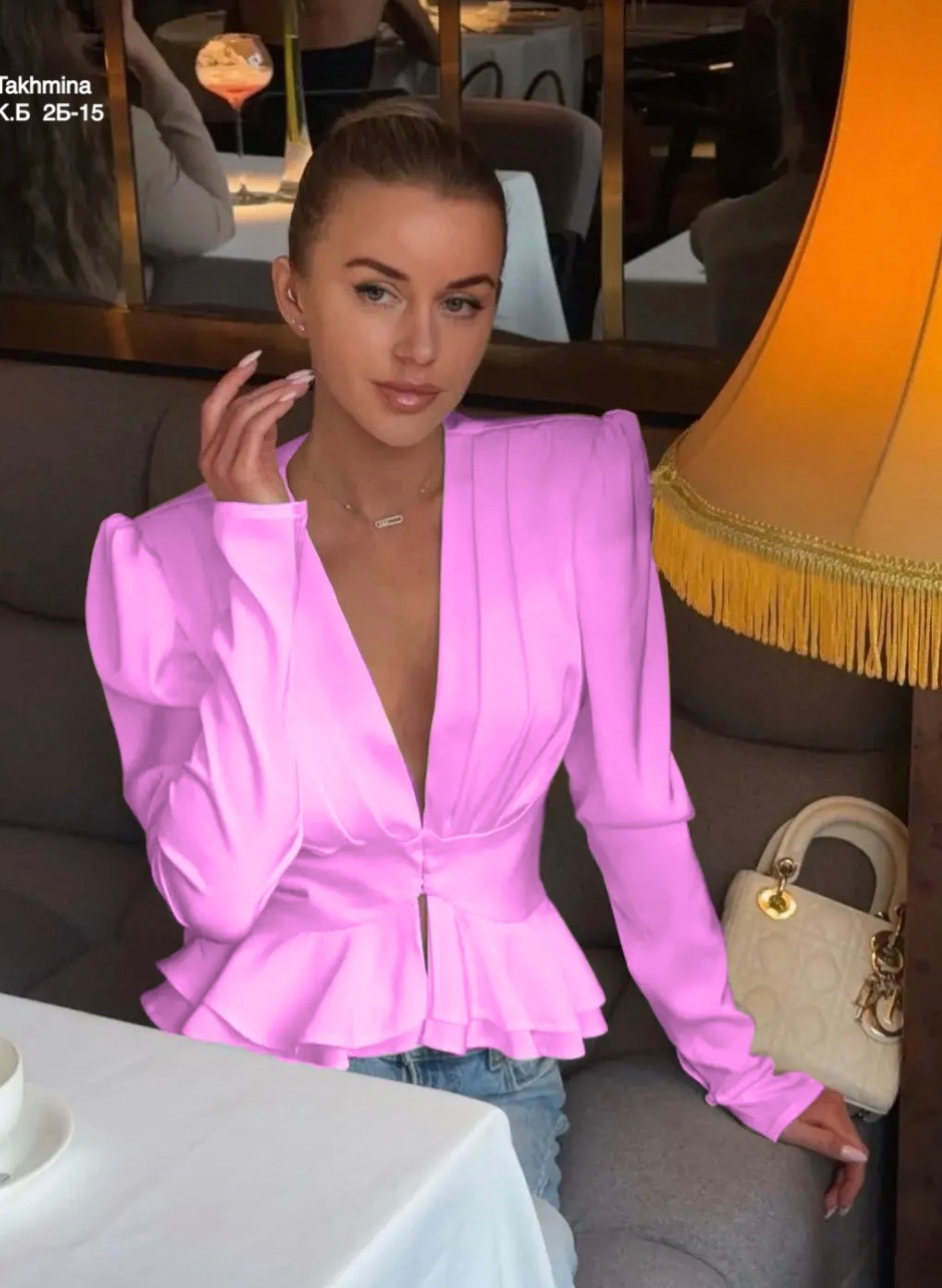 блузка с оборками,модная блузка,женская блузка,блузка с объемными рукавами,белая женская блузка