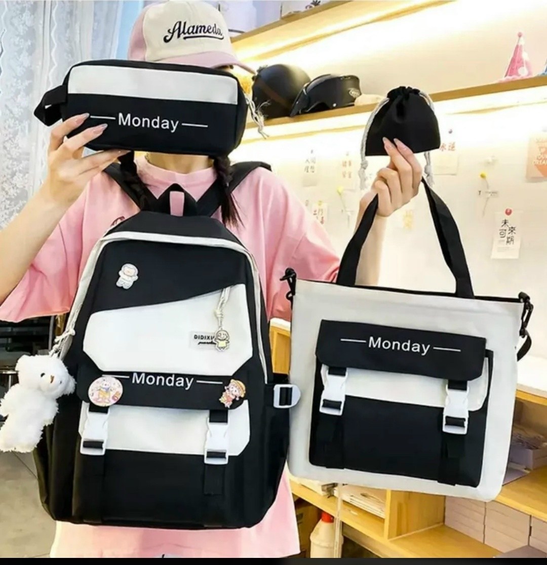 рюкзак набор 5 в 1,комплект школьный с рюкзаком,комплект рюкзак и сумка,школьный набор рюкзак для девочки/подростков,рюкзак 4 в 1 школьный