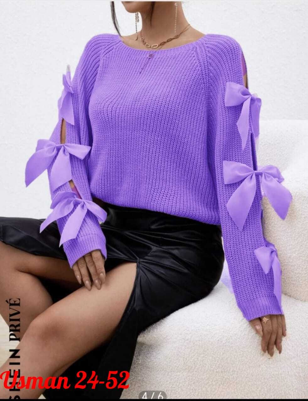 модный вязаный свитер с бантом и рукавами реглан,вязаная кофта с бантиком в рукавах,вязаный женский свитер с длинным рукавом и бантом,женский свитер с бантом,свитер женский вязаный