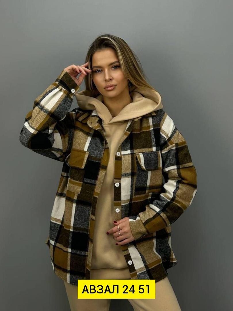 женский костюм на флисе,рубашка оверсайз теплая в клетку,верхняя одежда,теплый костюм,рубашка оверсайз теплая в клетку удлиненная