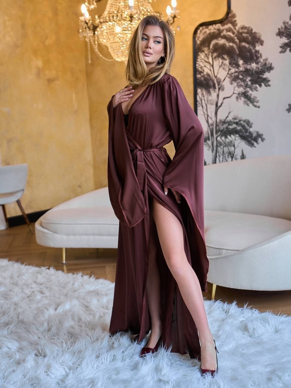 шелковый халат женский,шелковый халат,атласный халат,длинный халат шелковый,длинный изумрудный шёлковый пеньюар халат