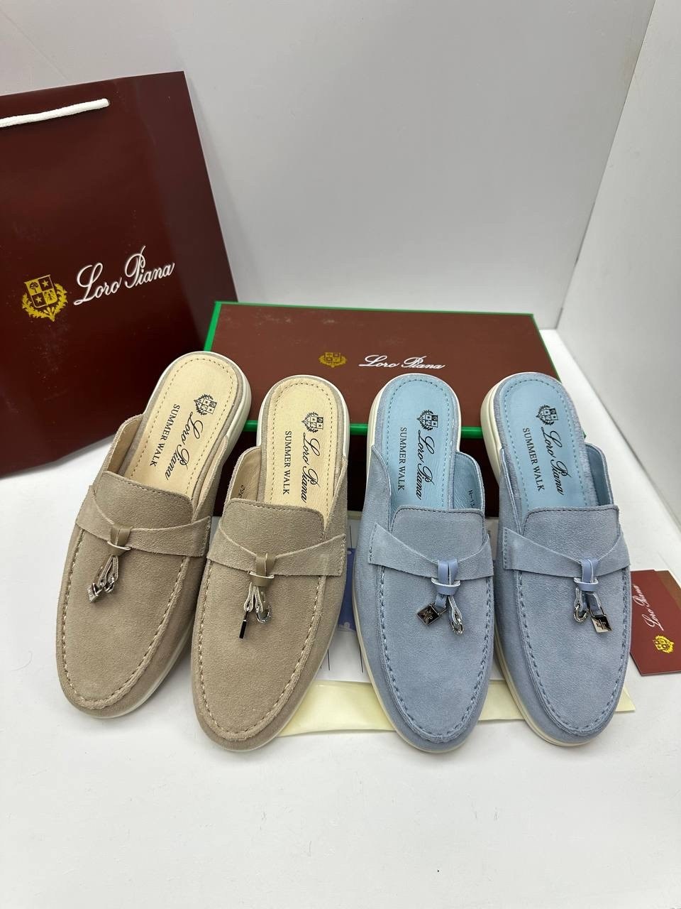 мюли loro piana,женские замшевые мюли loro piana бежевые,лоферы loro piana,,loro piana лоферы женские