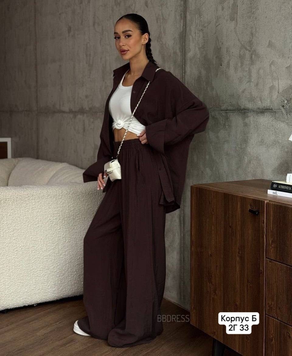 брючный костюм,костюм брючный женский,льняной костюм брючный,костюм с брюками,брючный летний костюм рубашка и брюки молочный