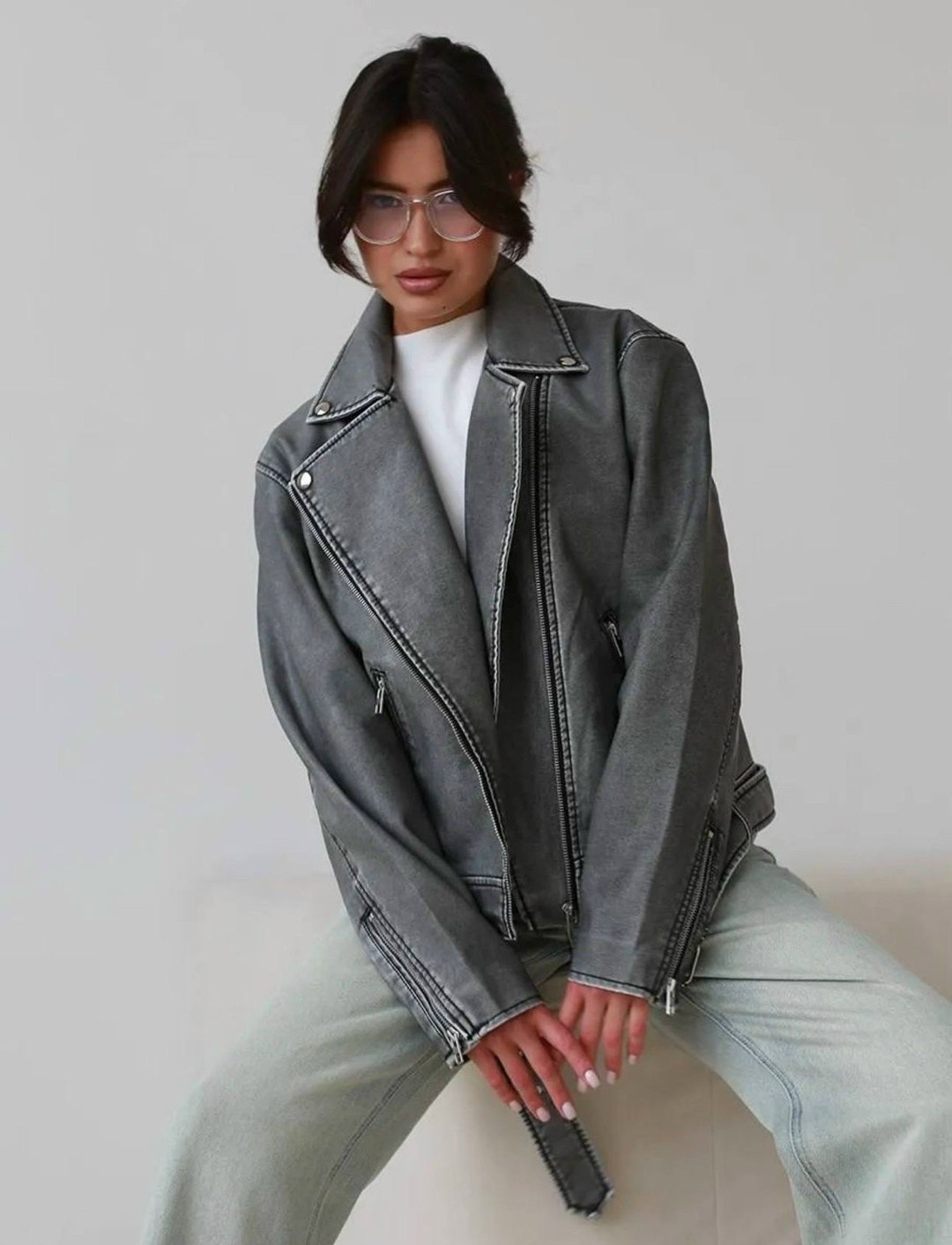 косуха винтажная куртка кожаная oversize серая monyken,куртка косуха женская,косуха винтажная кожаная куртка серая оверсайз mony,косуха серая винтажная куртка кожаная оверсайз aftfbasic,косуха серая