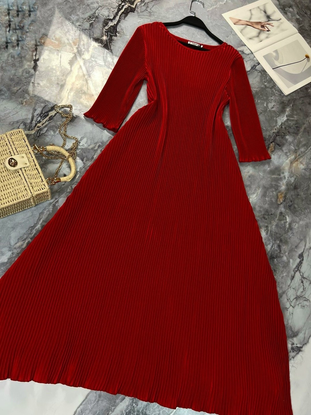 платье плиссе,женское платье,красное платье,платье,платье плиссировка