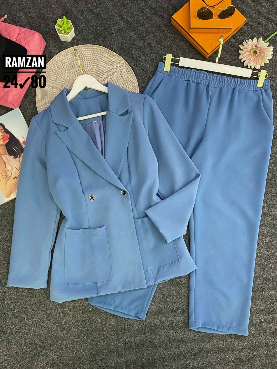 комплект брючный anastasia 549,женские костюмы брючные,костюм брючный синий,брючный костюм женский большие размеры,брючный костюм