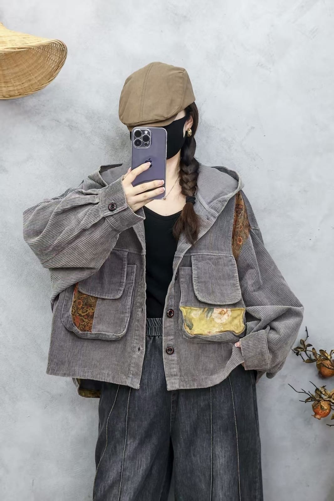 повседневная куртка,куртка фуфайка в стиле бохо вельветовая утепленная оверсайз,бохо фуфайка вельветовая,вельветовая куртка с капюшоном,теплая куртка