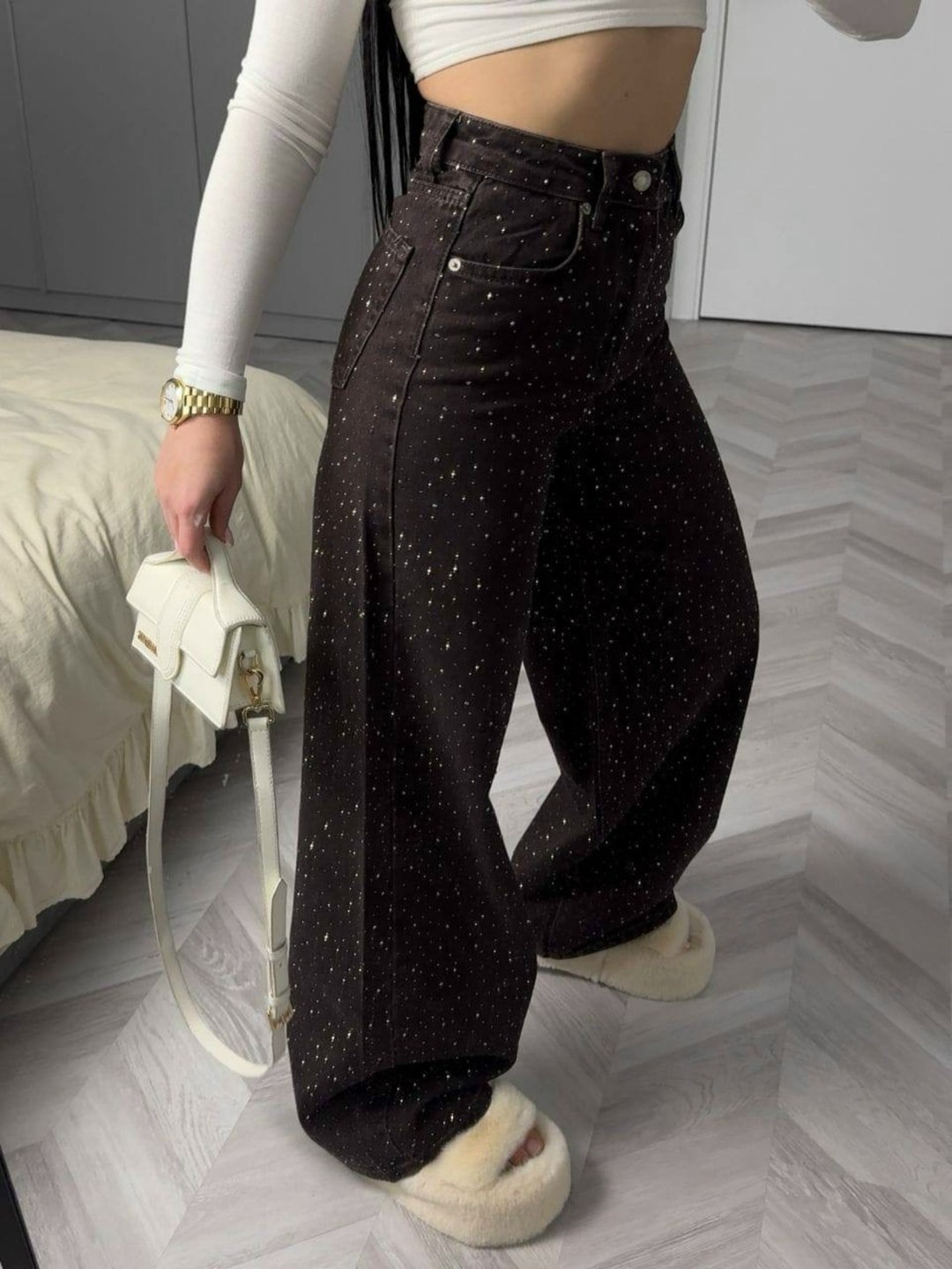 брюки с пайетками,широкие брюки с пайетками,брюки с пайетками блестящие палаццо праздничные,брюки блестящие,брюки блестящие с пайетками палаццо прямые mystic mist