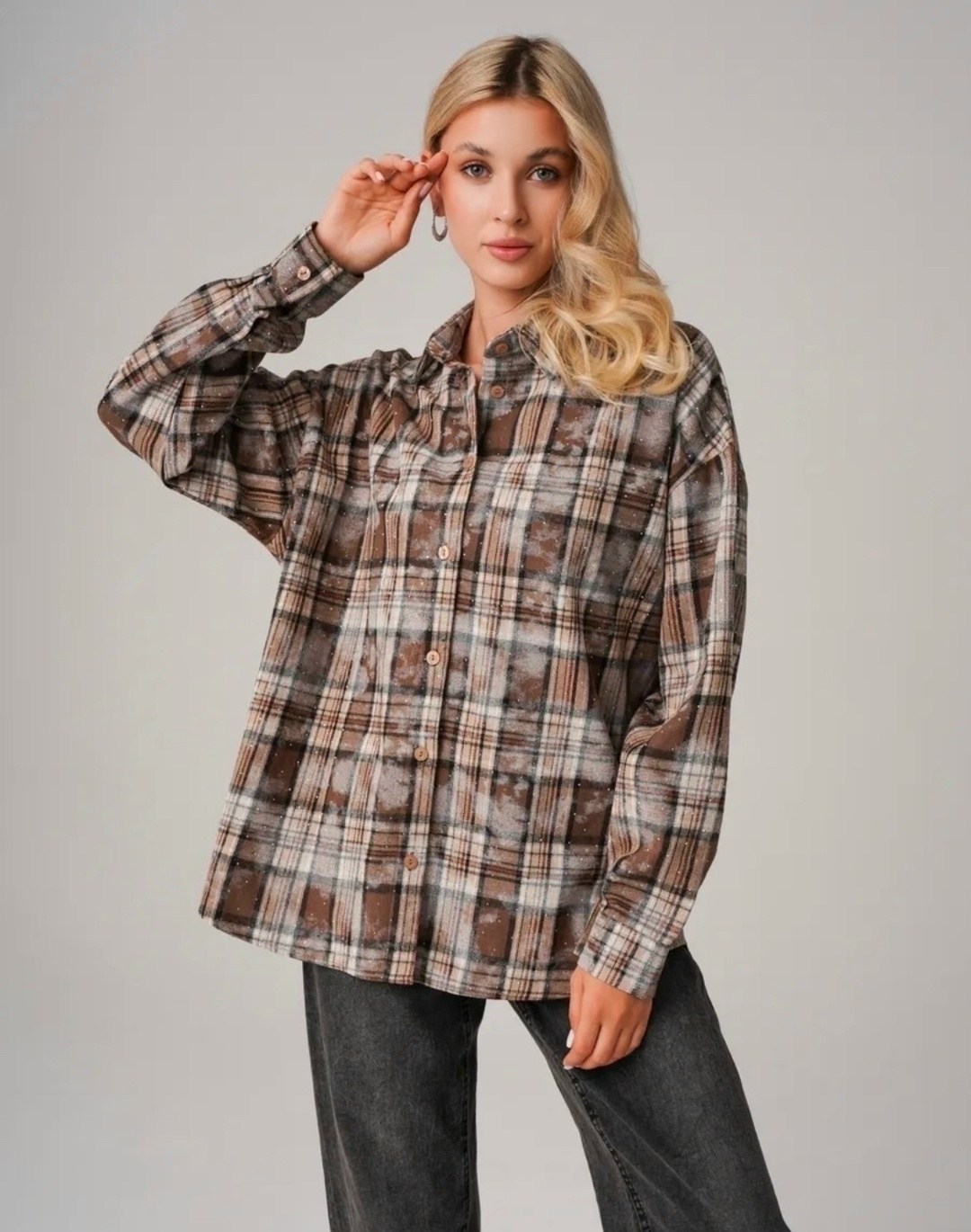 рубашка в клетку оверсайз варенка umalook,женская рубашка в клетку,рубашка оверсайз в клетку,женская рубашка,рубашка женская в клетку оверсайз теплая
