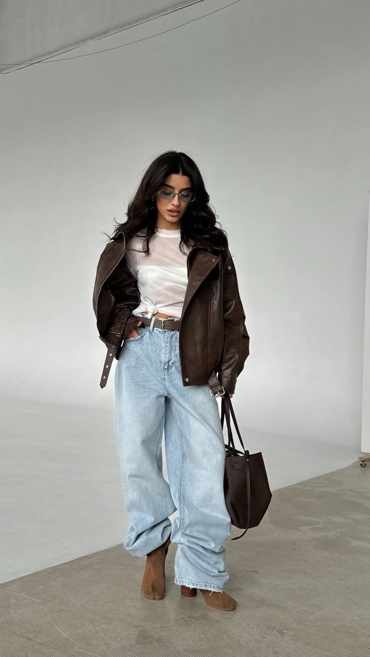 кожаные куртки,куртка из экокожи,женская кожаная куртка,женская куртка из искусственной кожи,куртка косуха h&f b женская оверсайз арт: 28918766