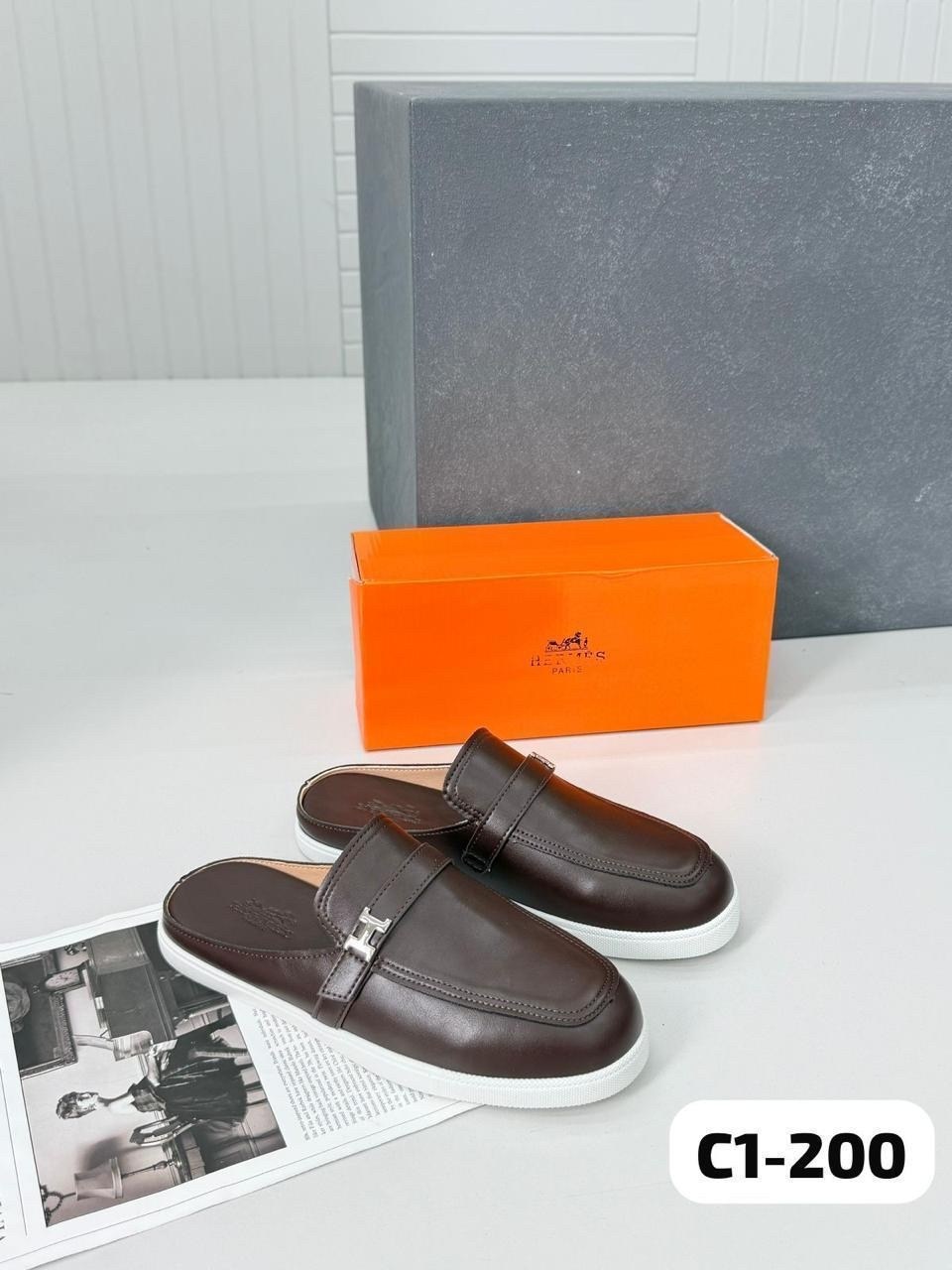 тапочки hermes,,мюли hermes,мюли hermes черные,hermes шлепанцы