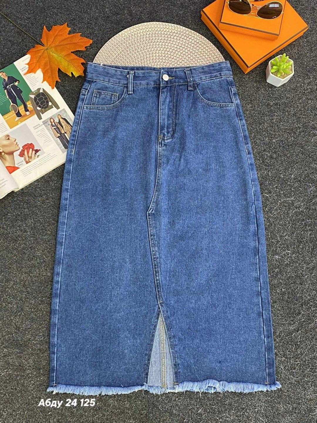 джинсовая юбка женская с высокой талией,длинная джинсовая юбка,женская джинсовая юбка,юбка миди джинсовая с разрезом спереди ниже колен,джинсовая юбка