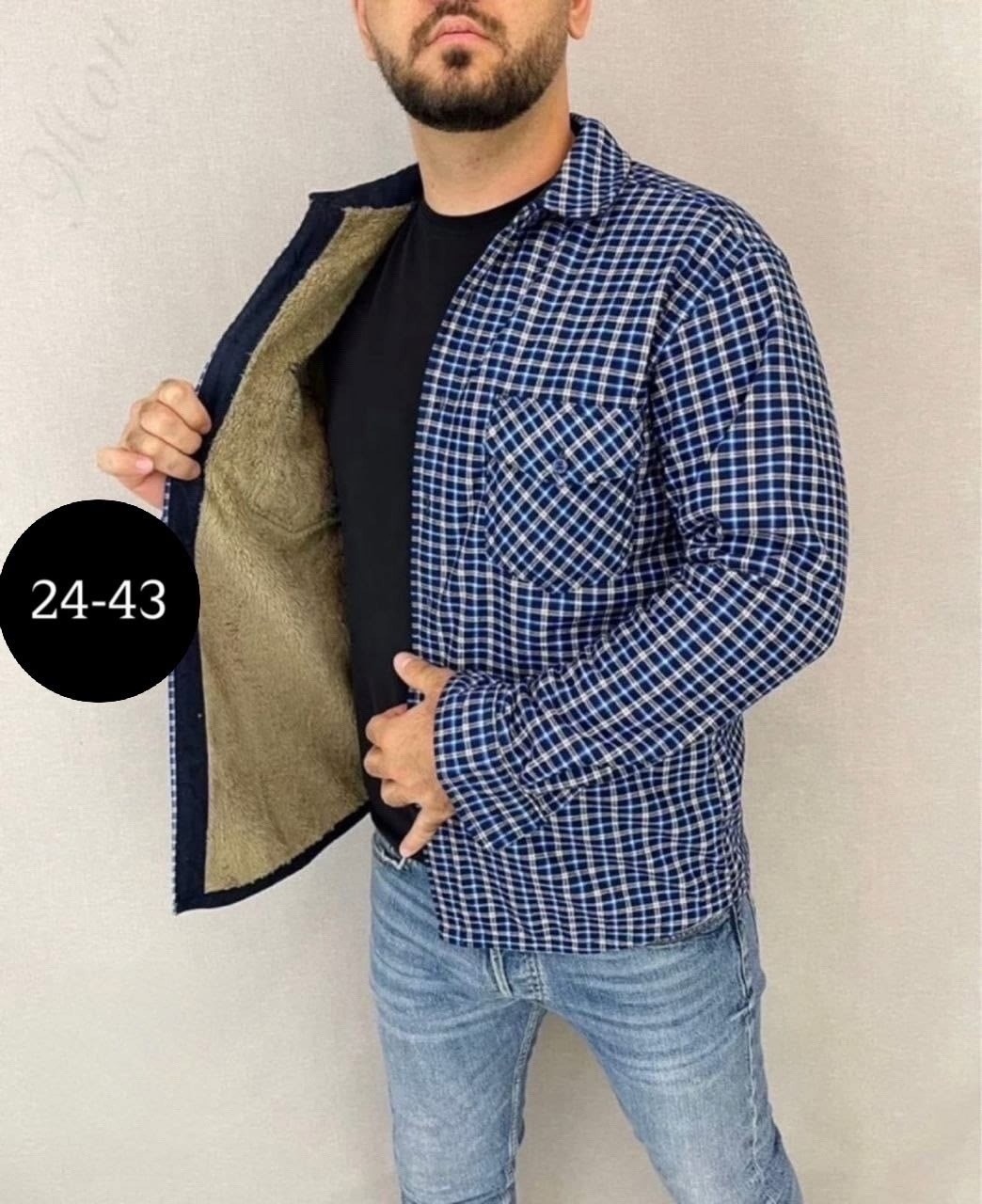 рубашка теплая на флисе,рубашка на меху,рубашка в клетку теплая h&h fashion,рубашка мужская утепленная,мужская клетчатая рубашка