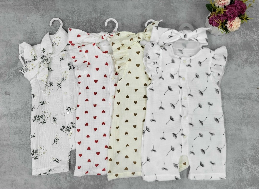 муслиновый песочник,одежда для новорожденного,одежда для малыша,комбинезон детский,хлопковое боди