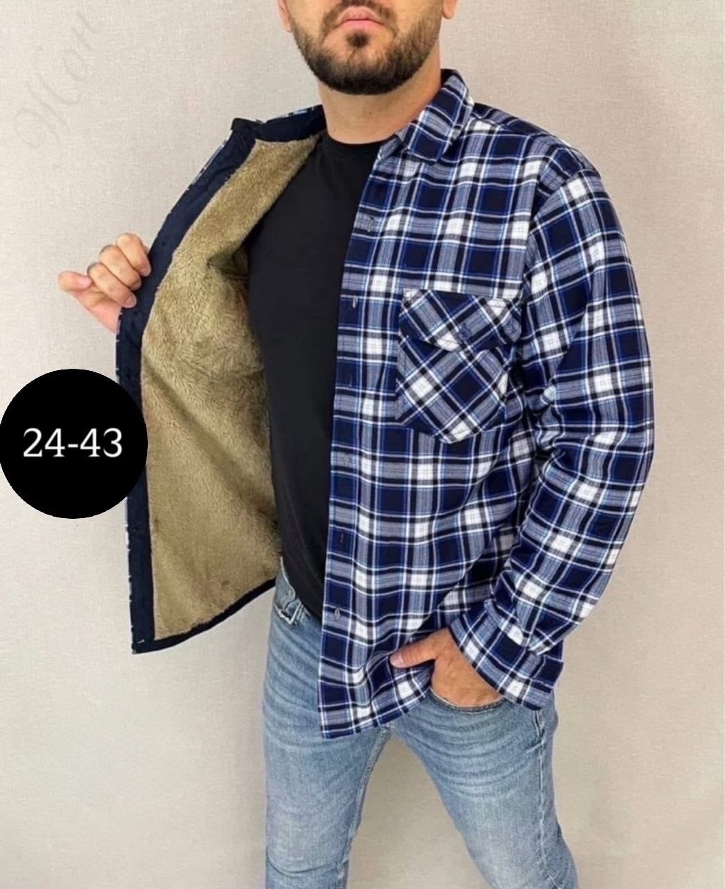 рубашка теплая на флисе,рубашка на меху,рубашка в клетку теплая h&h fashion,рубашка мужская утепленная,мужская клетчатая рубашка
