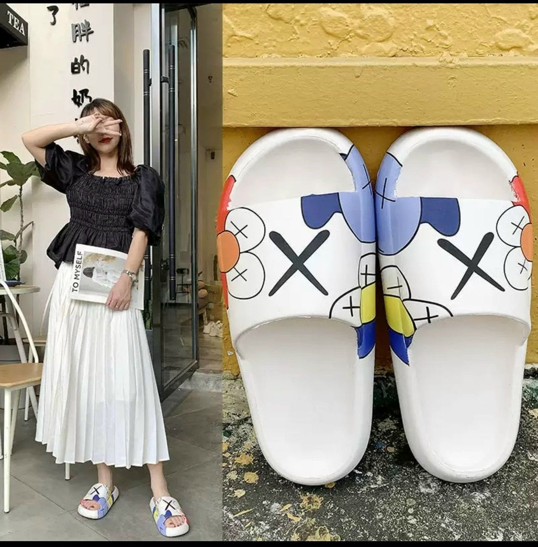,женские шлепанцы,модные тапочки,тапочки с рисунком,шлепанцы пляжные
