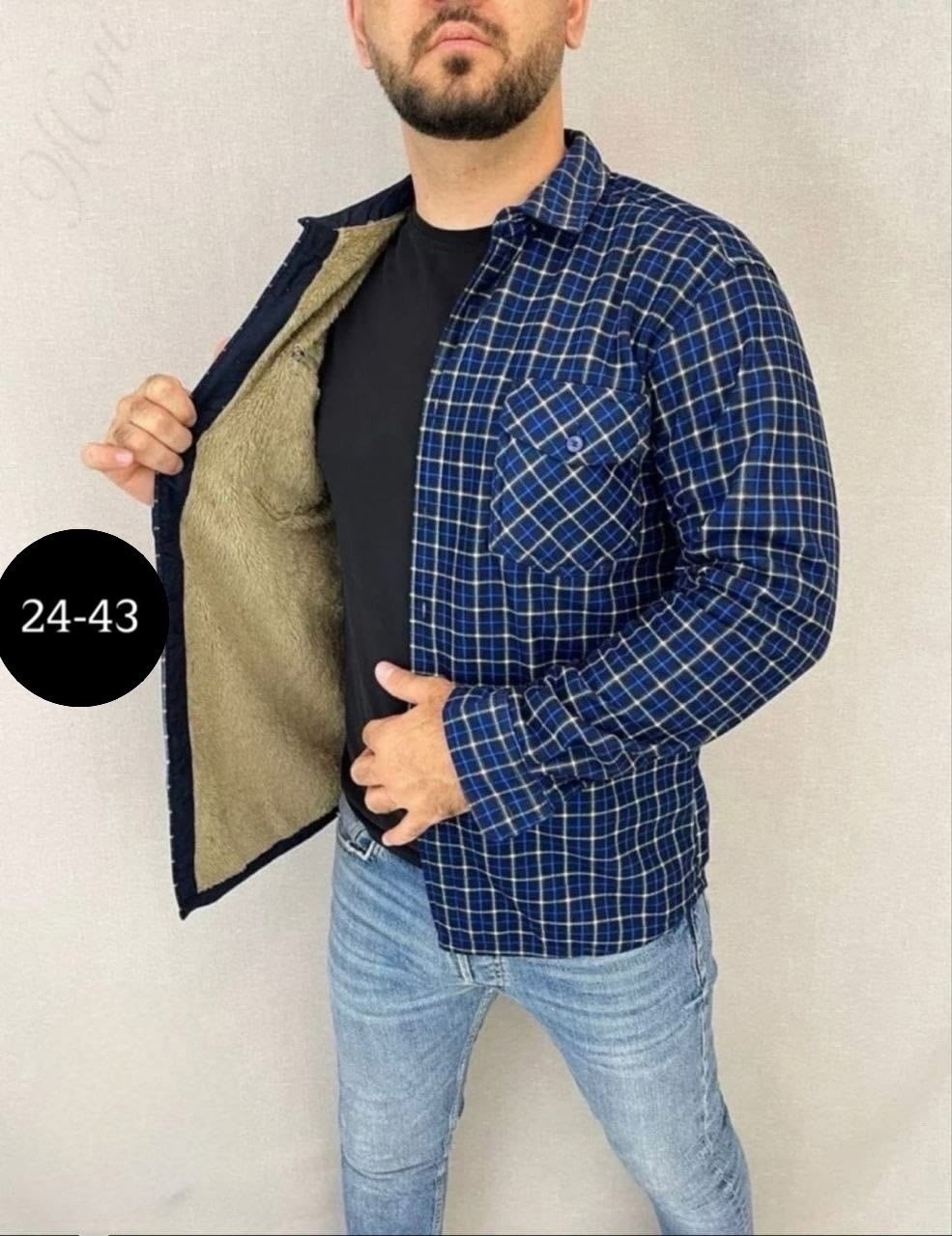 рубашка теплая на флисе,рубашка на меху,рубашка в клетку теплая h&h fashion,рубашка мужская утепленная,мужская клетчатая рубашка