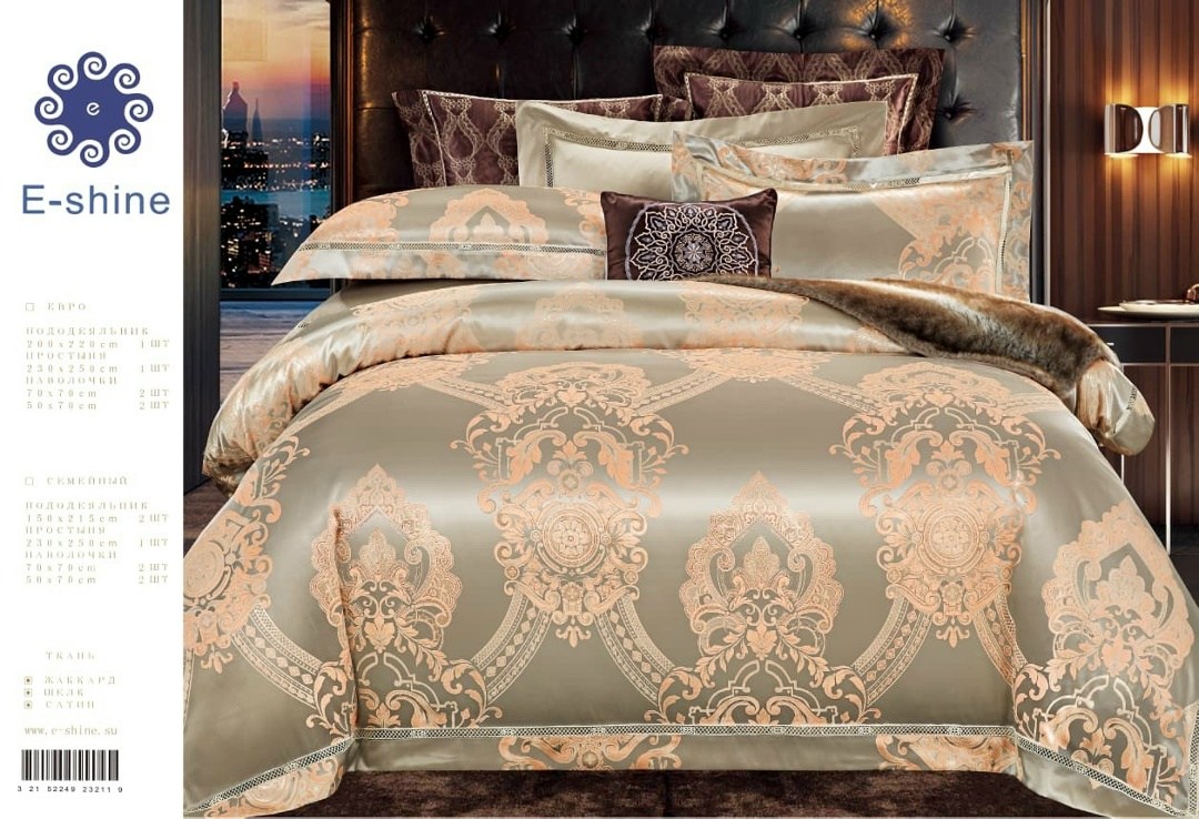 постельное белье комплект евро сатин жаккард шёлк,постельное белье комплект евро сатин жаккард,e-shine постельное белье,постельное белье e shine сатин,постельное белье сатин жаккард