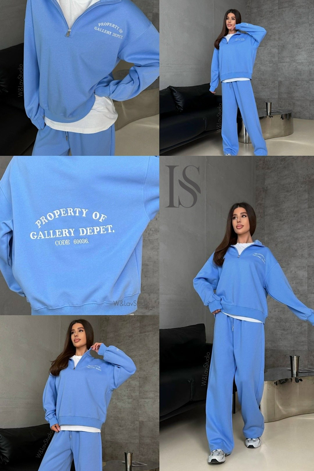 костюм с капюшоном и брюками erdalis,женский костюм,костюм голубой,костюм велюровый,костюм спортивный женский