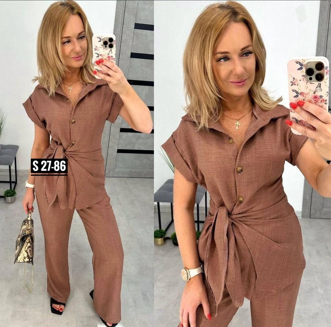 костюм женский двойка с брюками,женский костюм двойка ткань лён,костюм двойка ткань под лён,костюм летний женский брючный,женский брючный костюм двойка