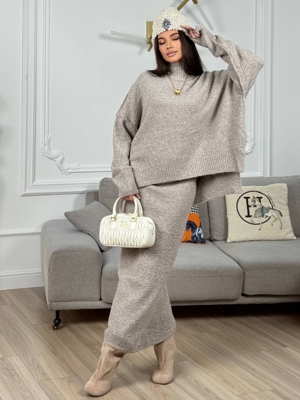 трикотажный костюм с юбкой,трикотажный костюм,костюм вязаный с юбкой теплый,стильный вязаный костюм,вязаные костюмы
