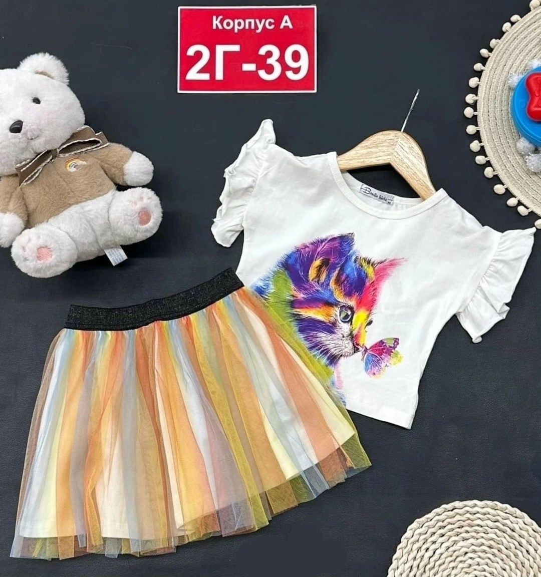 костюм с юбкой для девочки,костюм с юбкой,летний костюм для девочек,костюм для девочек,детской одежды