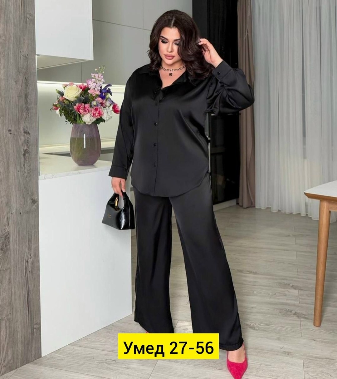 шелковый костюм брючный,костюм брючный атласный,костюм с брюками,костюм брючный в пижамном стиле,женские костюмы больших размеров