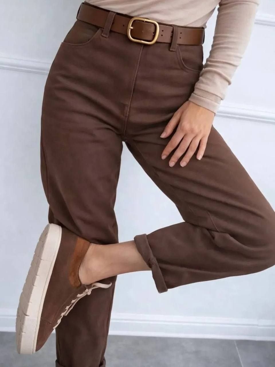 женские облегающие джинсы с завышенной талией,джинсы женские,брюки женские,коричневые джинсы